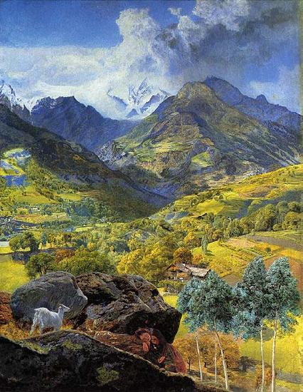 John Brett Val d'Aosta Norge oil painting art